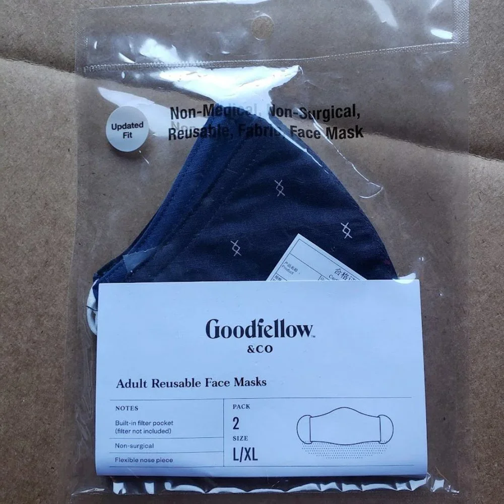 NEW! Set of 6 Adult Fabric Face Masks, 100% Cotton